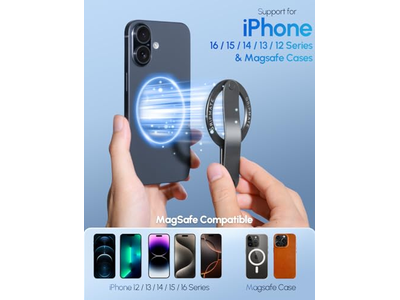 Magnetischer Ringhalter für Kompatible Smartphones Schwarz