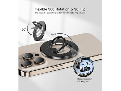 Magnetischer Telefonringhalter für Magnetsichere 360 Freidrehung