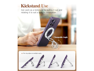Magnetischer Telefonringhalter mit Verstellbarem Ständer und Kickstand