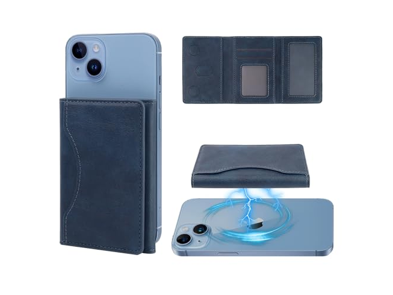 Magnetische Geldbörse für iPhone Kartenhalter Blau