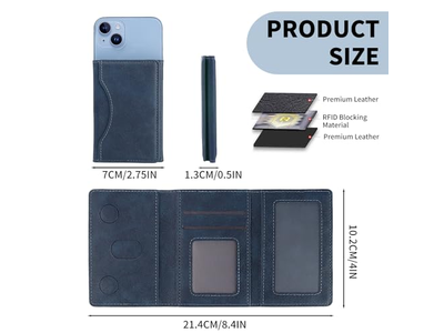 Magnetische Geldbörse für iPhone Kartenhalter Blau