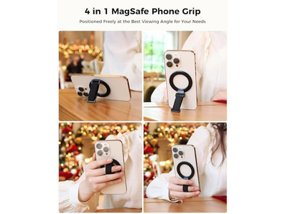 MagSafe Handygriff mit Fingergurt und Kickstand Schlaufe Schwarz
