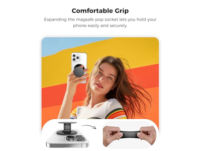 Beidseitiger Magnetischer Telefonringhalter mit Kickstand und Griff