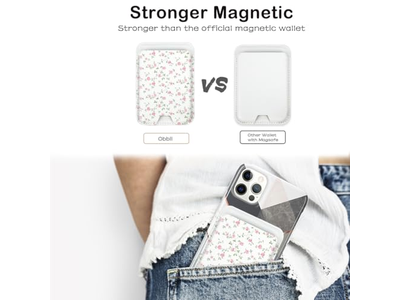 Magnetkartenhalter Geldbörse Kompatibel mit iPhone Passt 3 Karten Rosa
