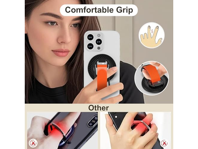 Magnetischer Handygriff für Ständer Verstellbare Fingerhalterschleife für Smart