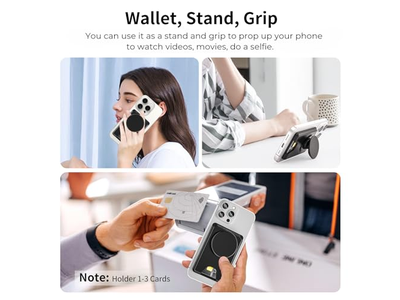 Magnetische Handygriff Geldbörse Ständer Erweiterbar und Zusammenklappbar Weiß