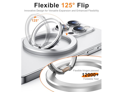 Magnetischer Ringhalter für Handy Zweiseitiger Ständer Silber