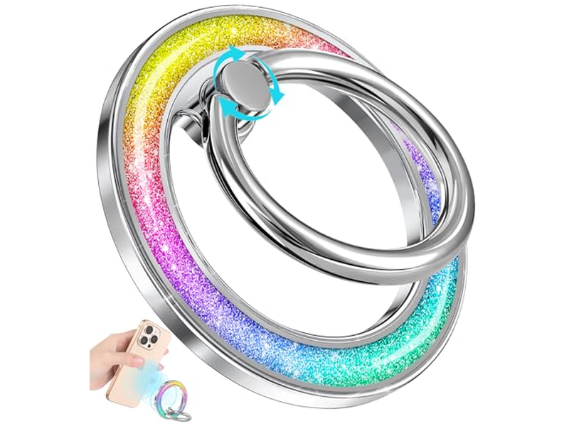 Magnetischer Ringhalter mit Abnehmbarem Fingergriff - Glitzer Design