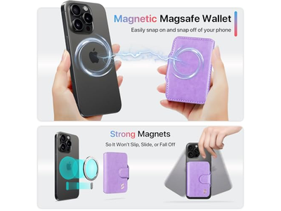 Magnetische Telefon Geldbörse Kartenhalter mit Rfid Blockierung 5 Steckplätze für 7 Ca