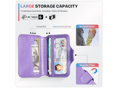 Magnetische Telefon Geldbörse Kartenhalter mit Rfid Blockierung 5 Steckplätze für 7 Ca
