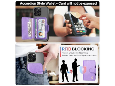 Magnetische Telefon Geldbörse Kartenhalter mit Rfid Blockierung 5 Steckplätze für 7 Ca