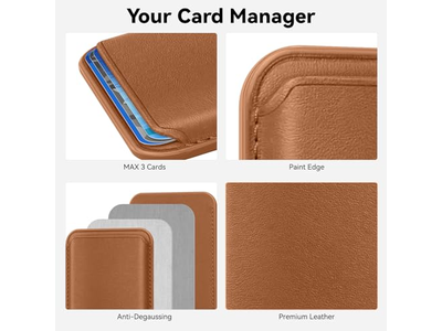 Magnetische Rfid Leder Kartenhalter für iPhone Stick-On Zubehör Br