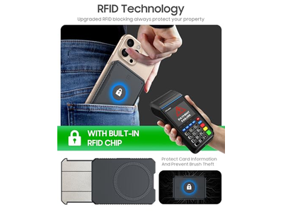 Magnetische Geldbörse Kartenhalter Hält 6-7 Karten Rfid Blockieren Ultra-Sli
