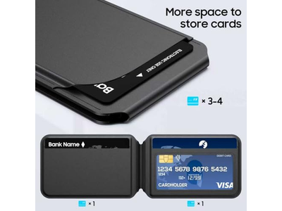 Magnetische Geldbörse für iPhone Verstellbare Lederkartenhalter Rfid Block
