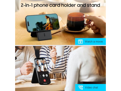 Magnetische Geldbörse für iPhone Verstellbare Lederkartenhalter Rfid Block