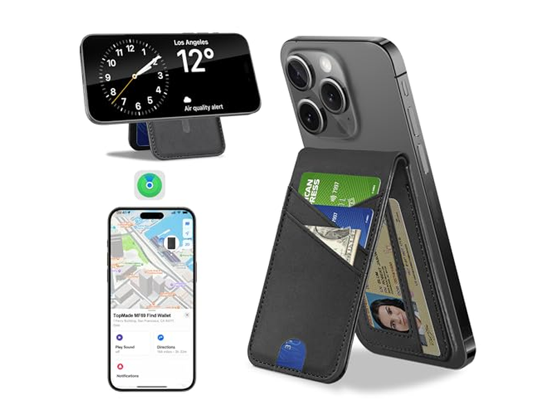 Magnetische Geldbörse für iPhone mit Finden Meine 6 Kartenhalter Rfid Blockieren