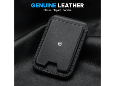 Magnetische Geldbörse für MagSafe Echtem Leder 6 Kartenhalter Rfid Blo
