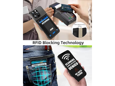 Magnetischer Portemonnaieständer mit Id Fenster und 4 Kartenfächern Rfid Blockierung