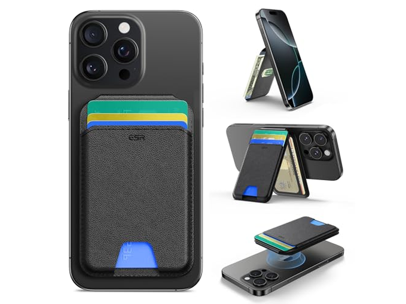 Magnetische Brieftasche mit Verstellbarem Ständer für iPhone 5 Kartenhalter Schwarz