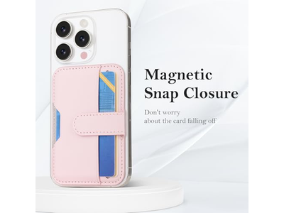 Magnetische Geldbörse mit Kartenhalter für Magsafe Kompatible Telefone - Rosa