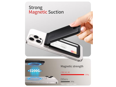 Magnetische Geldbörse mit Rfid Blockierung 5 Kartenhalter und Verstellbarem Ständer