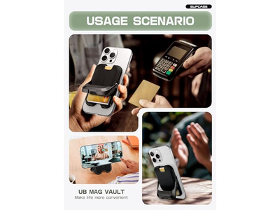 Magnetische Geldbörse mit Ständer Hält 6 Karten Rfid Blockieren Telefon Ständer