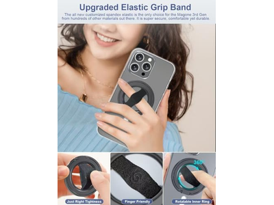 Telefongriffständer mit Fingerriemen und Magnetringhalter Kickstand