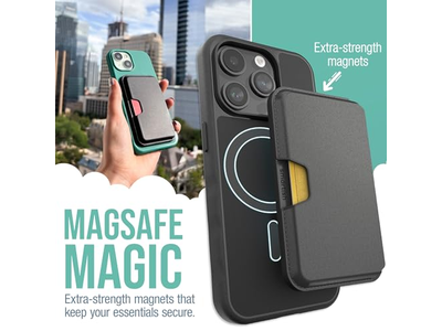 Veganes Leder Schlank Abnehmbare Magnetkartenhalterung für MagSafe-Handys