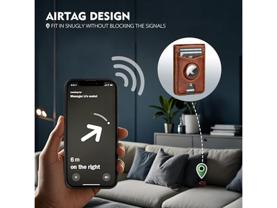 Brieftasche Ständer mit Airtag Halter Rfid Sperrkartenhalter 5 Karte Slo